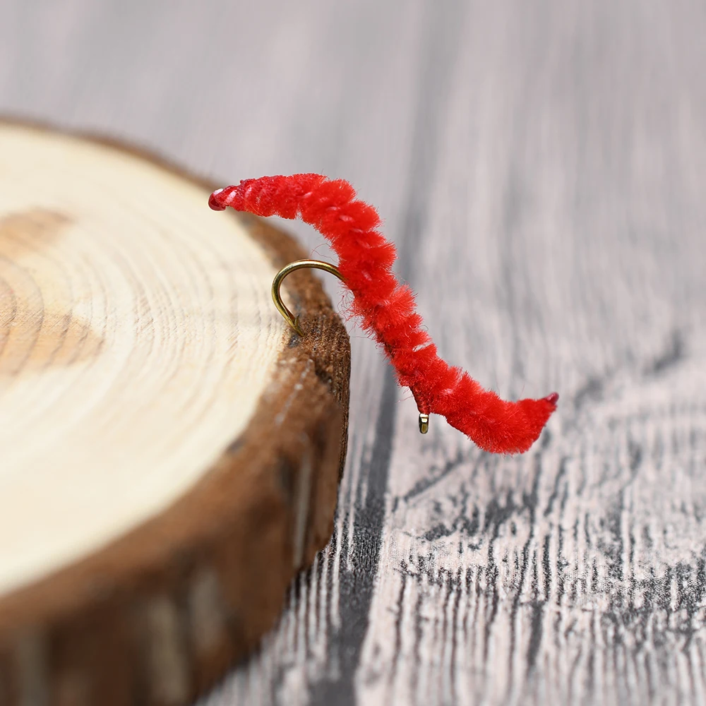 MNFT 10 piezas #10, gusanos de San Juan, ninfas Rojas, moscas, trucha, pesca - imagen 5