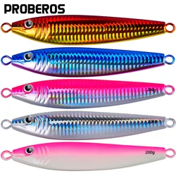 Proberos-señuelo de Jigging brillante, plantillas de pesca de Metal de hierro de colores mezclados, cuerpo láser reflectante mejorado, 40-120g, 1 ud.