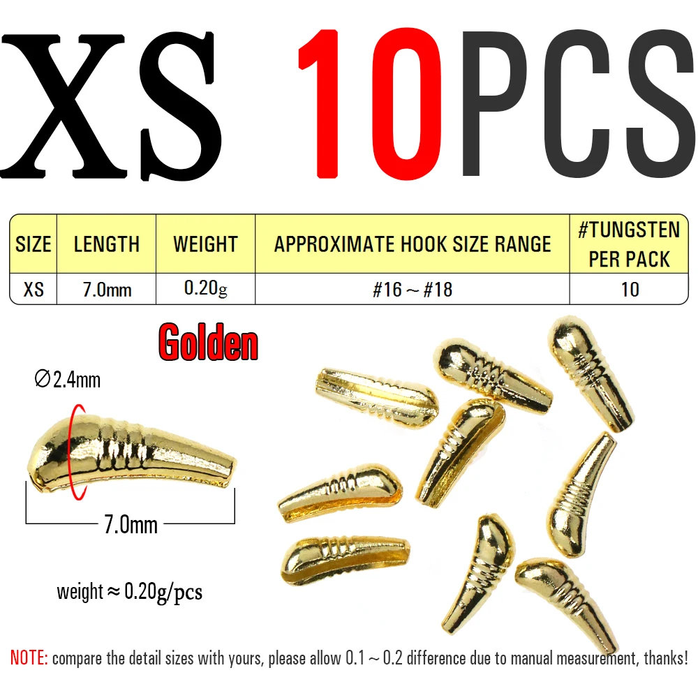 10pcs Size XS Golden