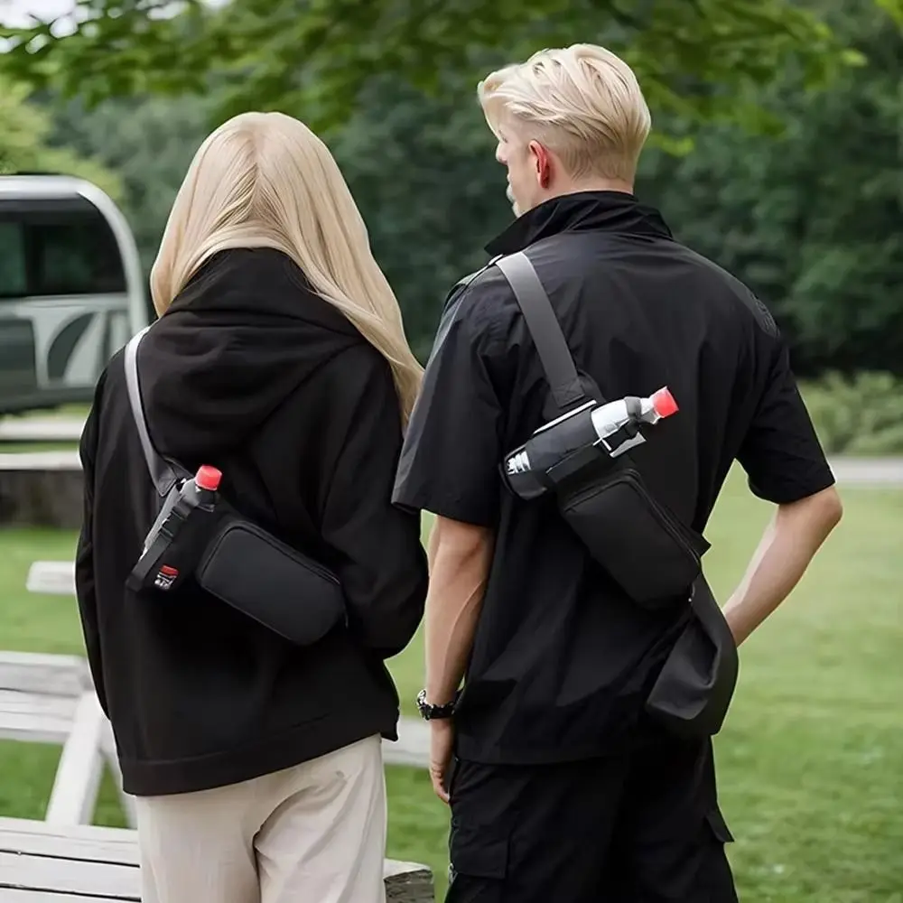 Cinturón elástico multifuncional para correr, nailon con botella de agua, riñonera ajustable para correr, gimnasio, actividades deportivas - imagen 3