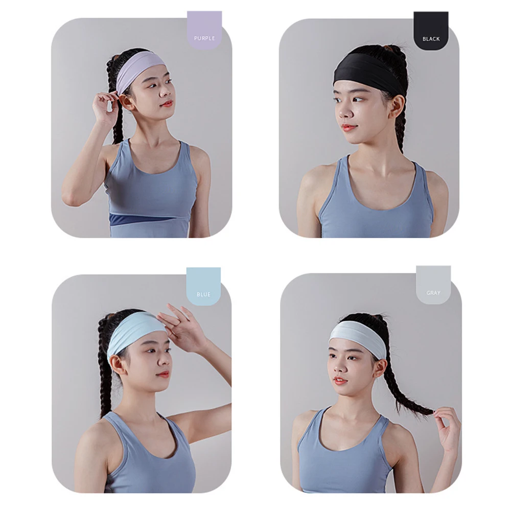Diademas elásticas deportivas de Color sólido para mujer, accesorios para el cabello para Yoga y Fitness, PC - imagen 4