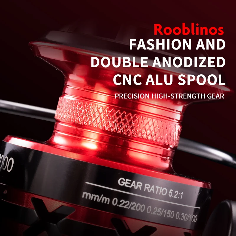 Carretes de pesca giratorios Rooblinos HT para agua salada, carrete de Metal de agua dulce, aparejos de pesca de carpa y trucha intercambiables izquierda/derecha - imagen 4