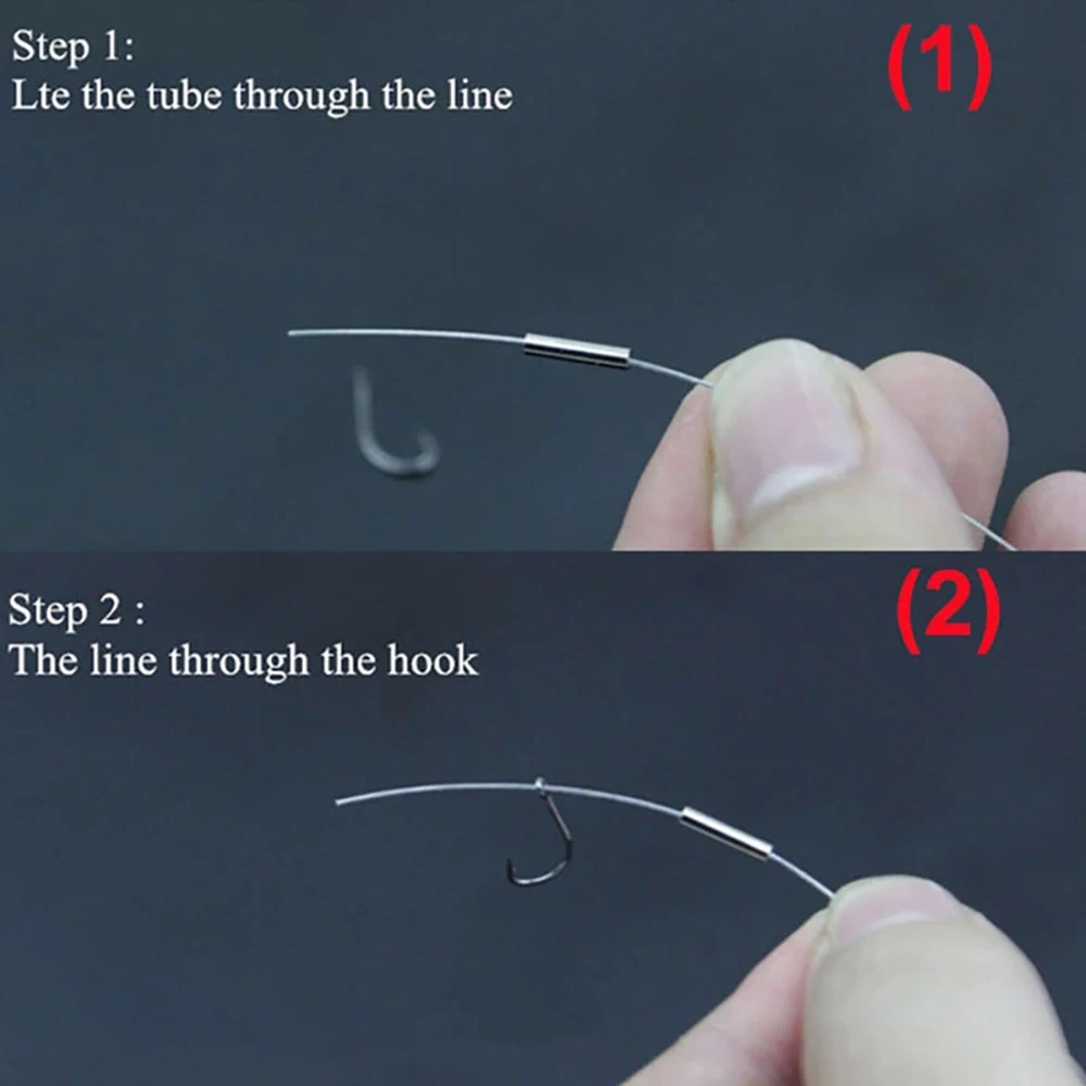 ICERIO-Manguitos de latón de un solo barril, anzuelos de aparejo de alambre, accesorios de tubo, engarzado, acabado negro, 100 Uds. - imagen 4