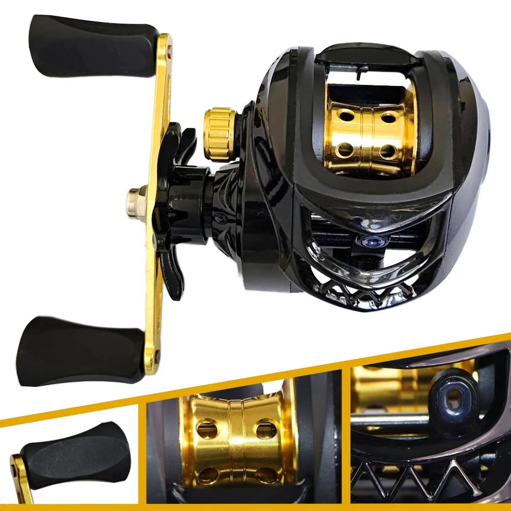 Carretes de pesca de fundición, freno magnético, carrete de aluminio, varilla 18 + 1 BB 7,2: 1, relación de engranaje, señuelo, carrete de pesca, productos, accesorios para Lucio - imagen 2