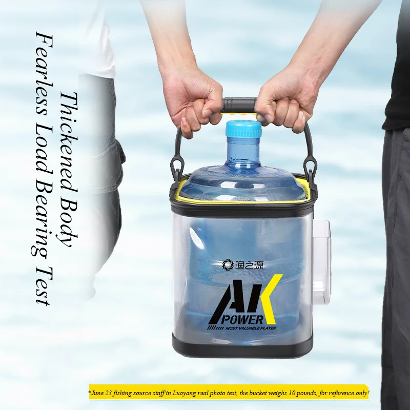 Cubo de cebo de pesca plegable, peces vivos, contenedor multifuncional, Camping al aire libre, bolsa de pesca EVA, protección para peces - imagen 5