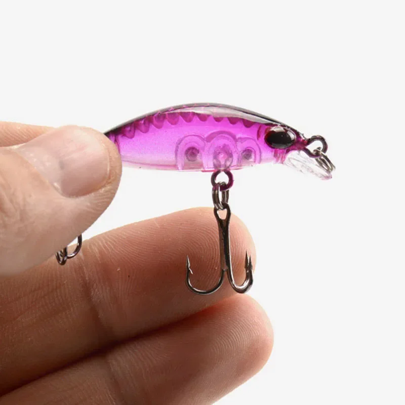 Nuevo 5 uds Mini Minnow 4cm 2,5g juego de Señuelos de Pesca con caja CrankBaits Wobblers señuelos hundimiento carpa aparejos de pesca Artificial - imagen 5