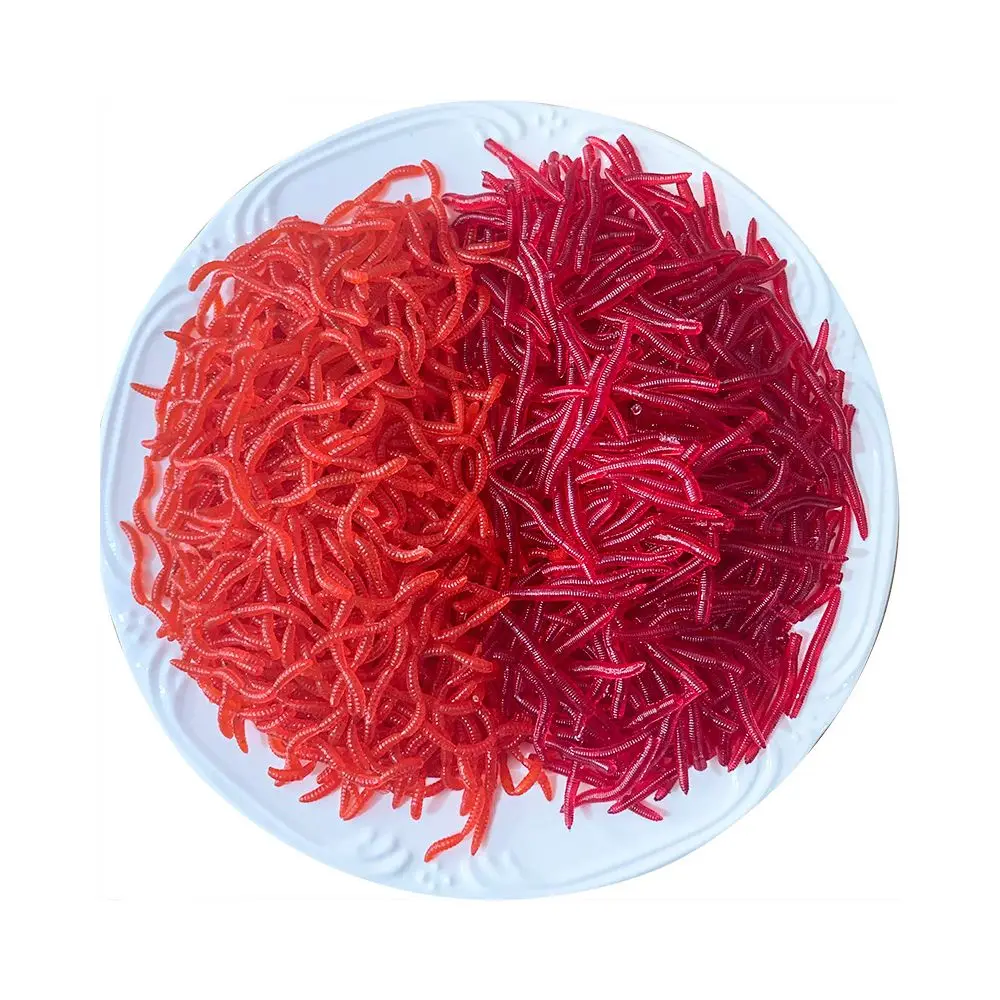 Señuelo de gusano rojo para trucha – vinilo artificial - imagen 2