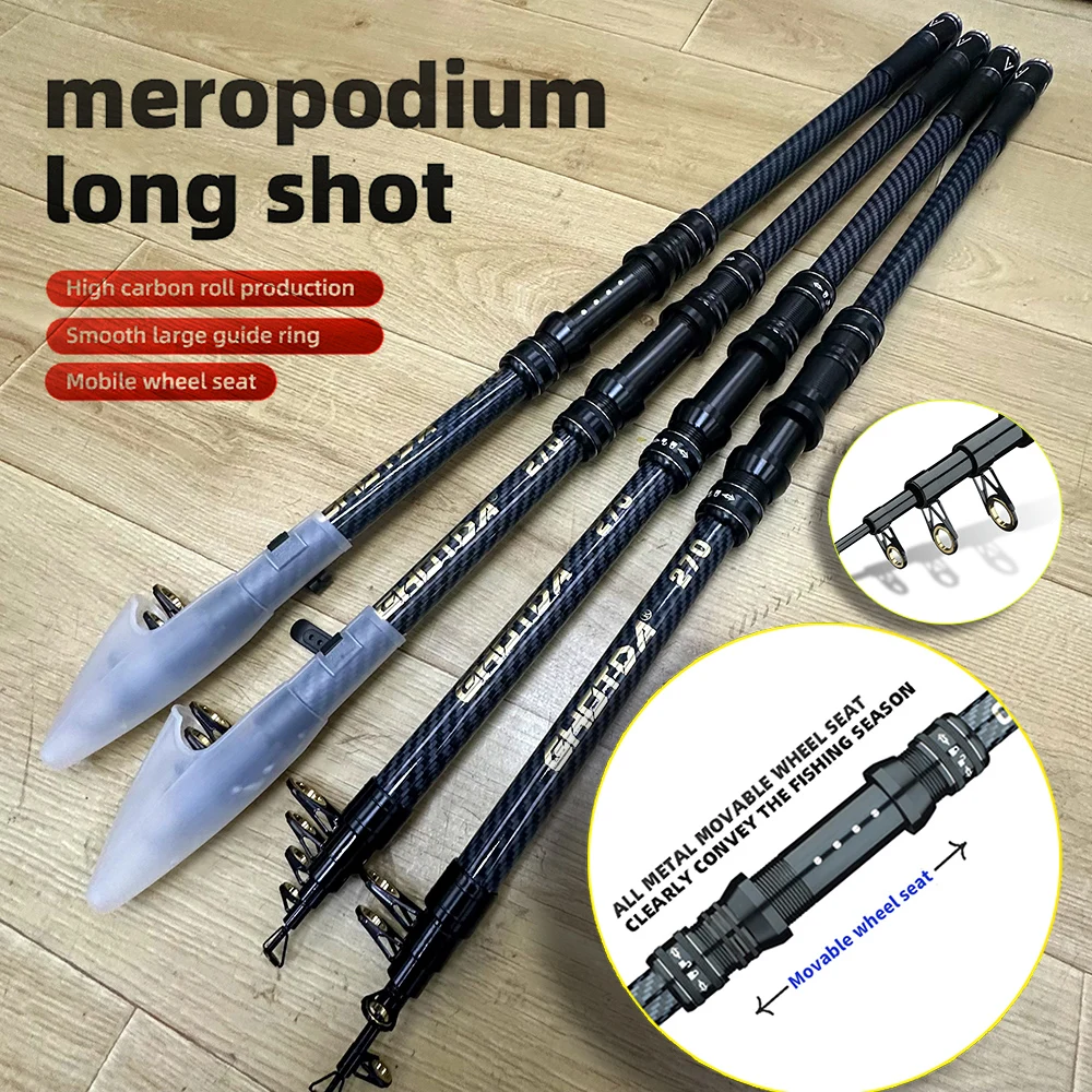 Caña de pescar de mar giratoria telescópica Ultra dura de 2,1 M-3,6 M, caña de lanzamiento de orilla de juego pesado, 5-7 secciones para todas las aguas de Pesca - imagen 5