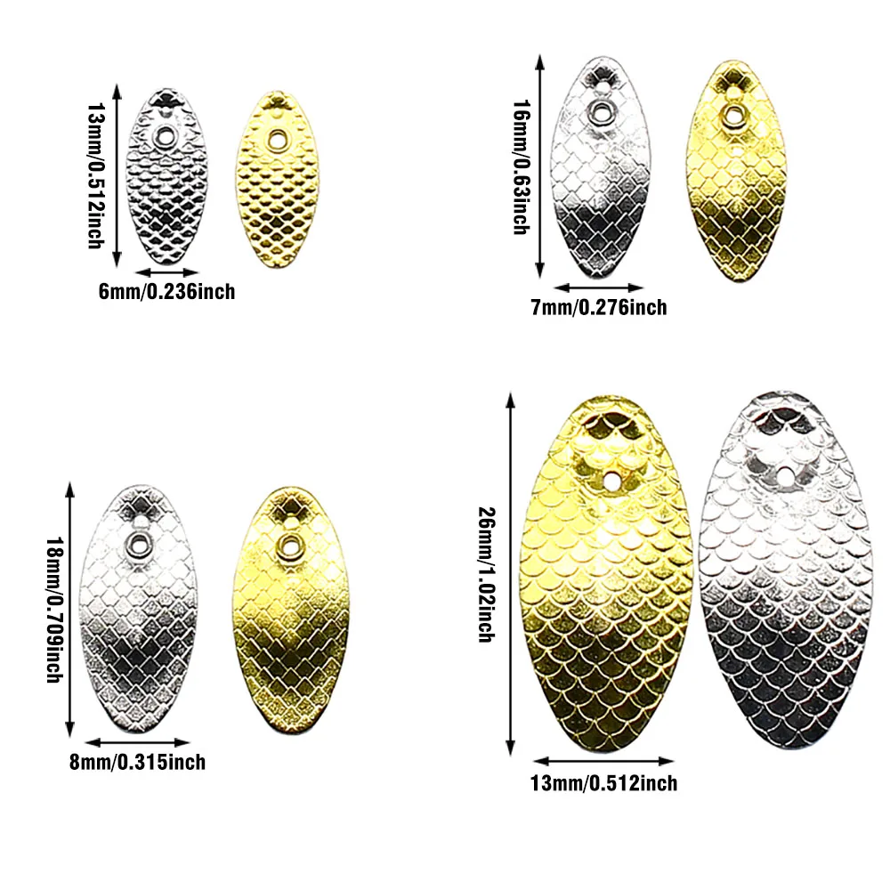 MNFT 20 piezas cebo giratorio, señuelos de pesca de Metal, señuelos tipo cuchara para señuelos duros, gusanos, juego de cucharas de pesca - imagen 4