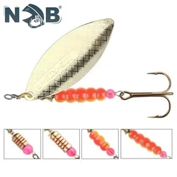 NGB-señuelo de pesca con cebo giratorio, 4,5g, 7,0g, 12,5g, 17,4g, 27,1g, señuelo tipo cuchara, Lucio, cebo Artificial de Metal, Señuelos de Pesca duros, anzuelo triple