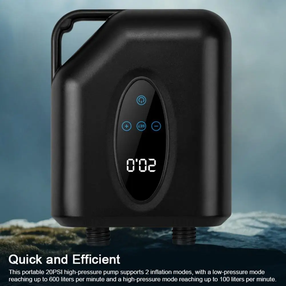 Bomba de tabla de Paddle de desinflado con apagado automático con 6 boquillas, bomba SUP eléctrica de 20PSI, tablas de pie inflables, compresor de aire para barcos - imagen 4