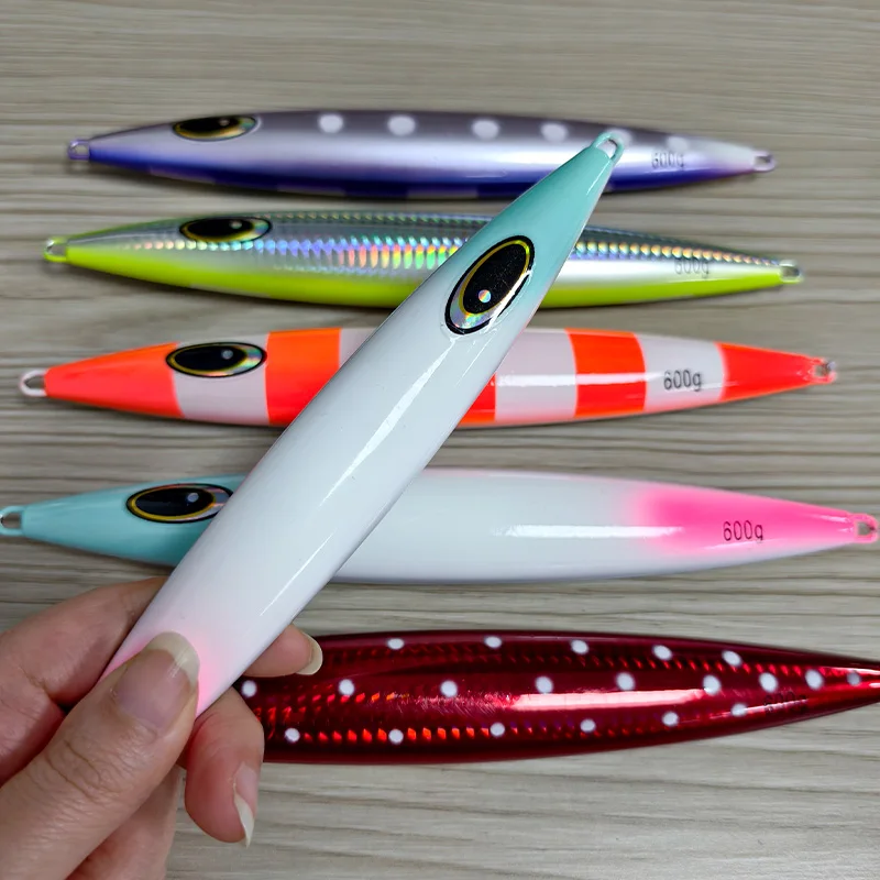 OBSESSION J71 150g 200g 250g 300g 400g 500g 600g plantilla de Metal de hundimiento rápido señuelo de pesca de fundición larga cebo de plantilla de Metal brillante de agua salada - imagen 3
