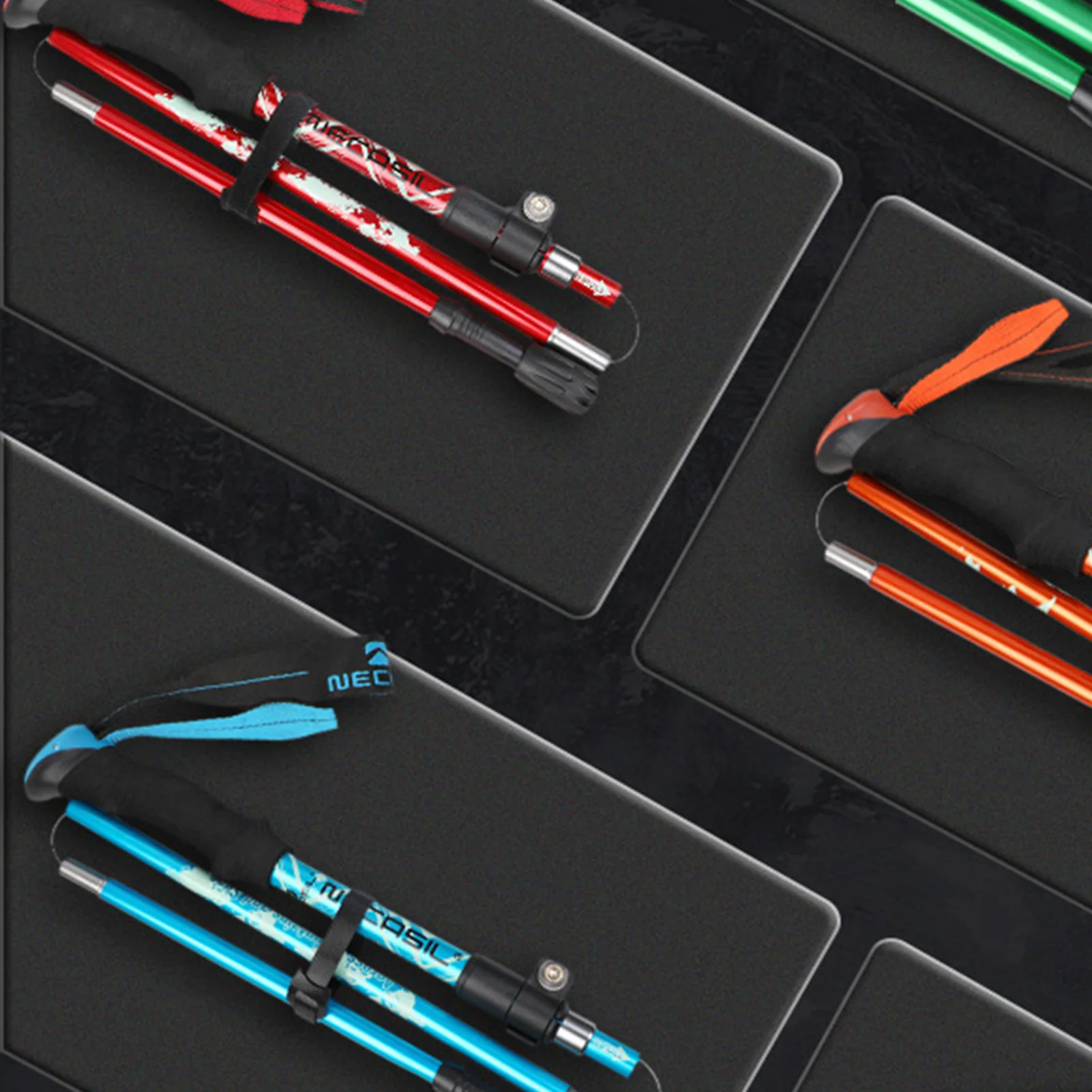 Bastón de Trekking ultraligero, bastones de senderismo plegables y duraderos de fibra de carbono, telescópico, antideslizante, accesorios para senderismo al aire libre - imagen 5