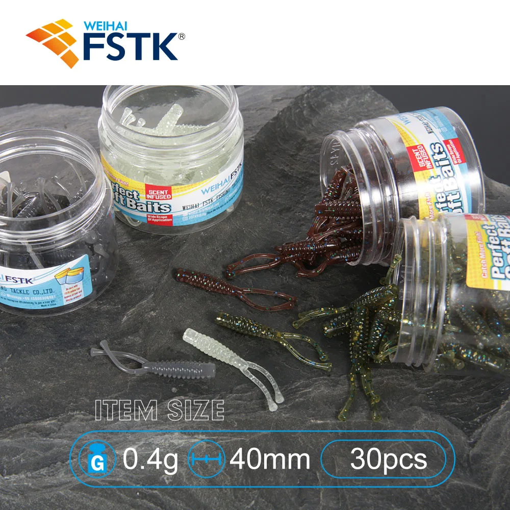 FSTK Señuelos de Pesca artificiales 0,4g 40mm 30 Uds Wobbler carpa Pesca señuelos blandos silicona Swimbait Jigging señuelo cebos de plástico Pesca - imagen 3
