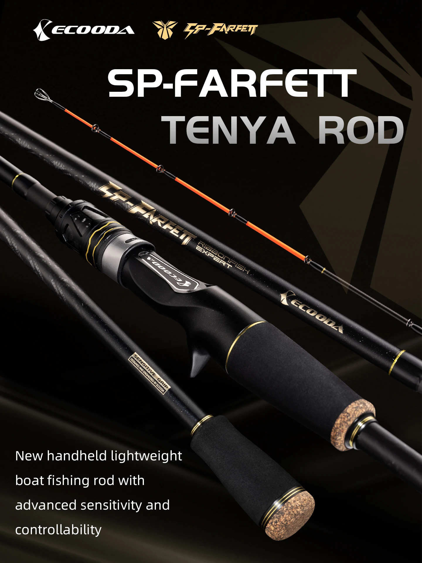 Ecooda Caña Tenya carbono guías Fuji SIC luminosa - imagen 3