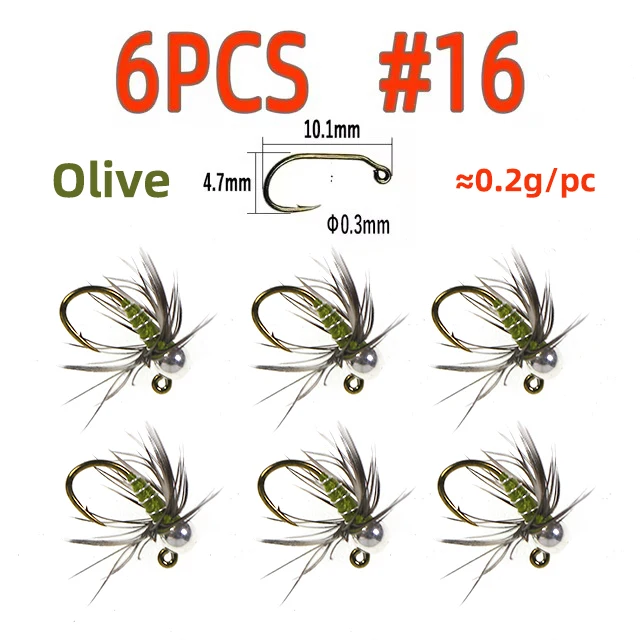 6pcs size 16 olive