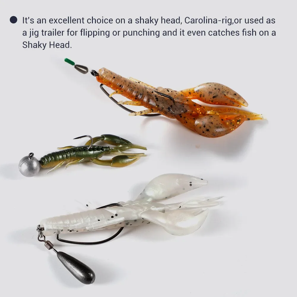 Noeby vinilo de camarón wobbler con acción Craw para pesca - imagen 3