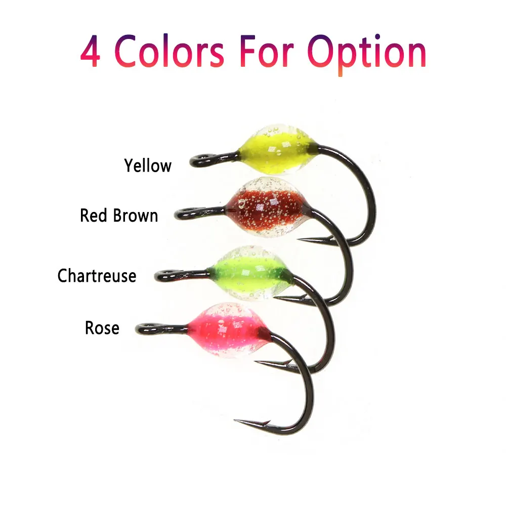 Bimoo 6/8PCS # 18 cuerpo epoxi huevo mosca Artificial Glo insecto salmón pez ovillo cebo hundimiento lento trucha lubina Panfish Señuelos de pesca - imagen 3