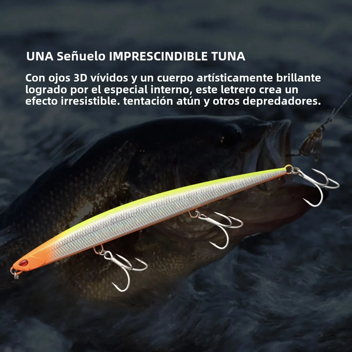 Señuelo de pesca Jerkbait de pececillo de hundimiento pesado, 180mm, 52G, aparejos de cebo de lubina de agua salada y tierra - imagen 5