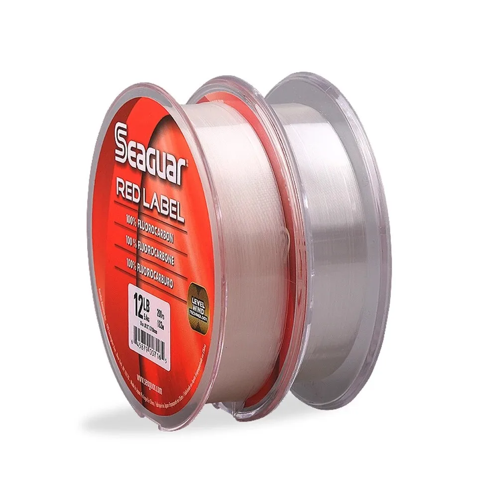 Seaguar-sedal de pesca de fluorocarbono con etiqueta roja, hilo de pescar de fibra de carbono, prueba de monofilamento de carpa, 4/6/8/10/12/15LB, nuevo y Original - imagen 4