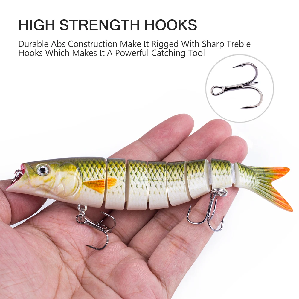 Hanlin-señuelo de pesca multiarticulado, 140mm/22g, Crankbait para trucha, 9 segmentos, Wobblers que se hunden, Swimbait duro Artificial, aparejos de lubina - imagen 5