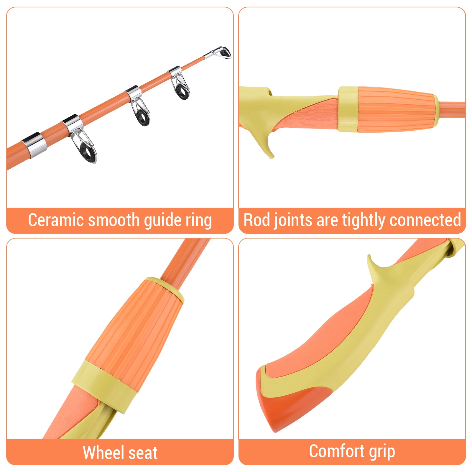 Juego de caña de pescar para niños, kit combinado de caña de pescar telescópica portátil de 1,3 metros y carrete para niños y niñas - imagen 4