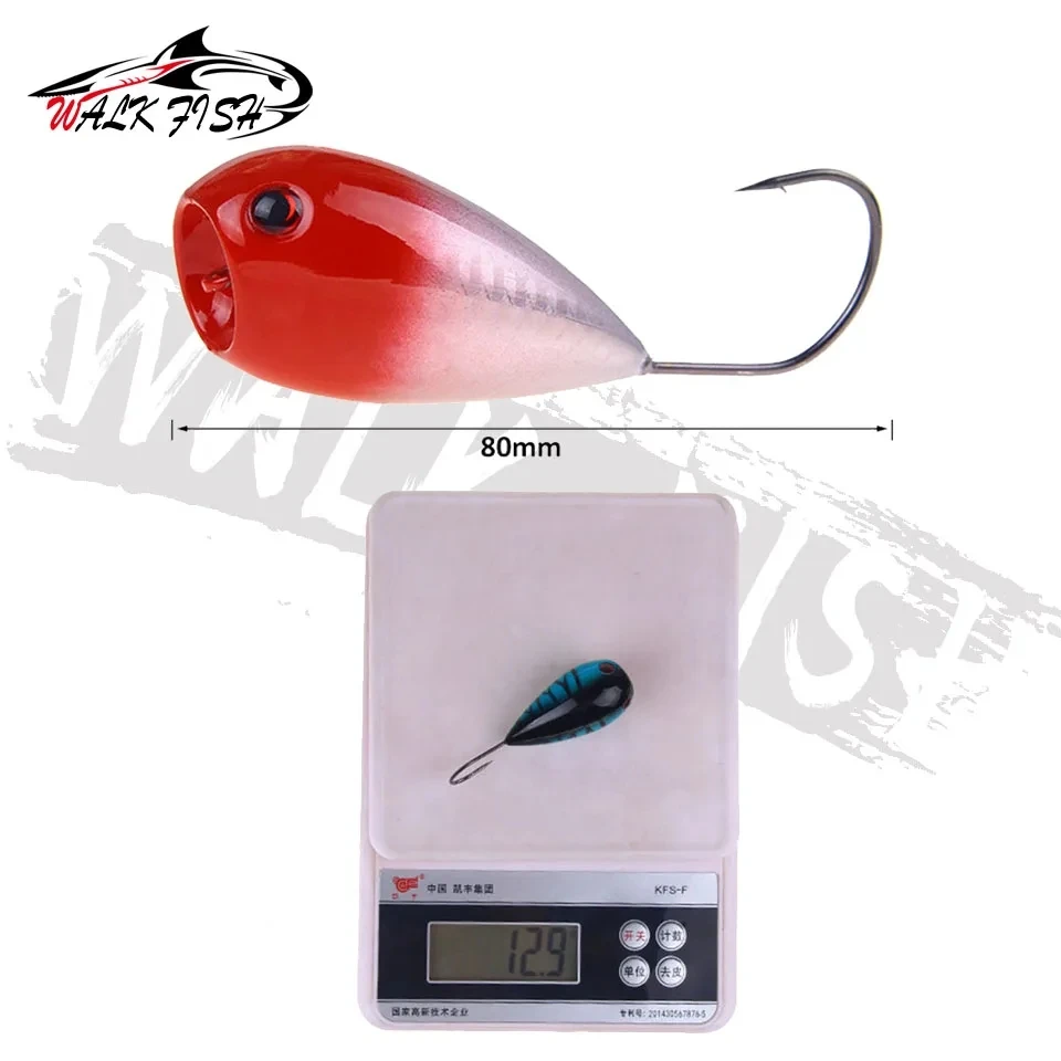 WALK FISH-señuelo de pesca de 8cm y 12,9g, cebo duro Artificial con anzuelos individuales, flotante - imagen 2
