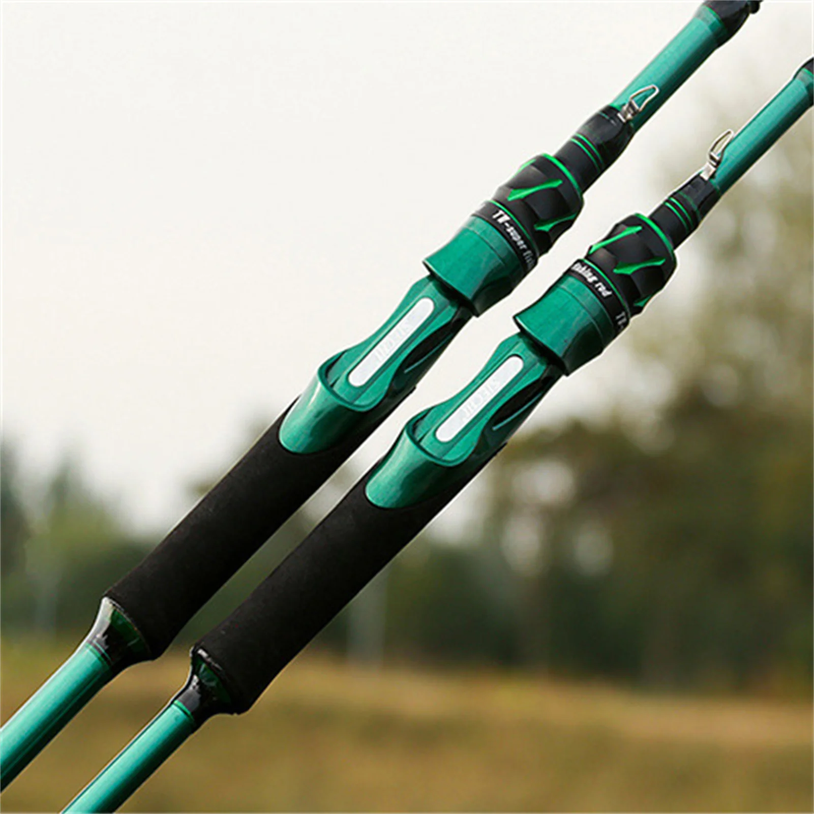 Caña de pescar telescópica de 1,8/2,1 m, caña de pescar portátil con mango recto M para uso en agua dulce, caña de mano ultraligera de fibra de carbono - imagen 2
