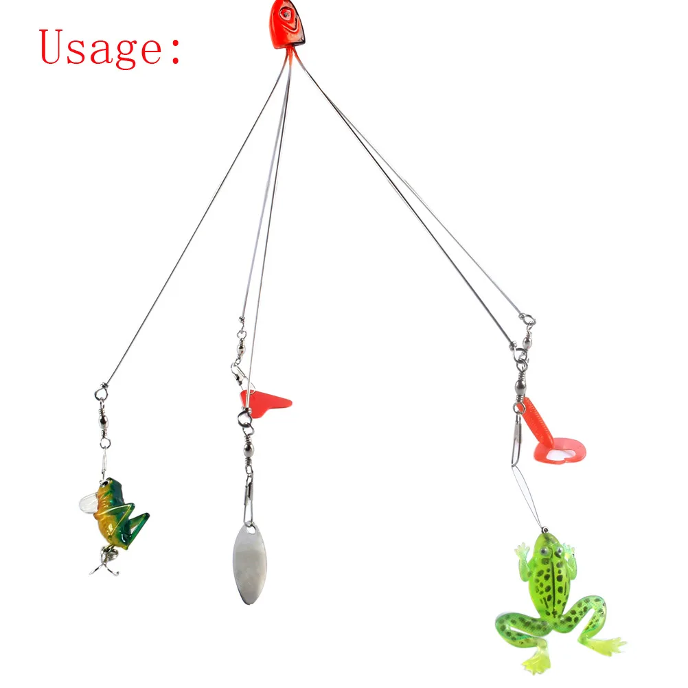 Señuelo de pesca con paraguas de 5 brazos, anzuelo, aparejo Alabama, cabeza de aparejo, cebo de natación, lubina con conector giratorio a presión, pesca de pececillo para lubina - imagen 5
