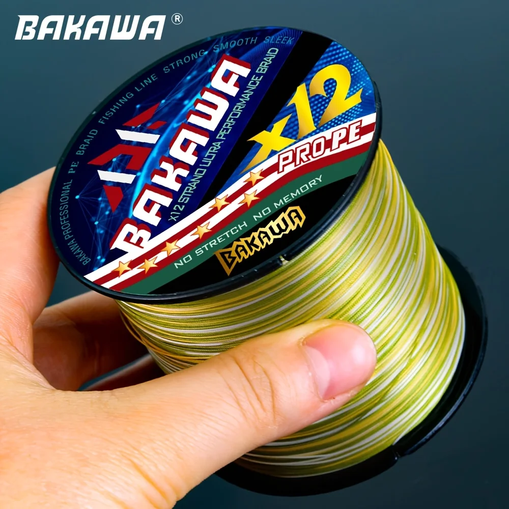 BAKAWA-sedal de pesca trenzado de 12 hebras, 300M, PE, agua de mar, agua dulce, accesorios para equipos de pesca de carpa, línea multifilamento duradera - imagen 2