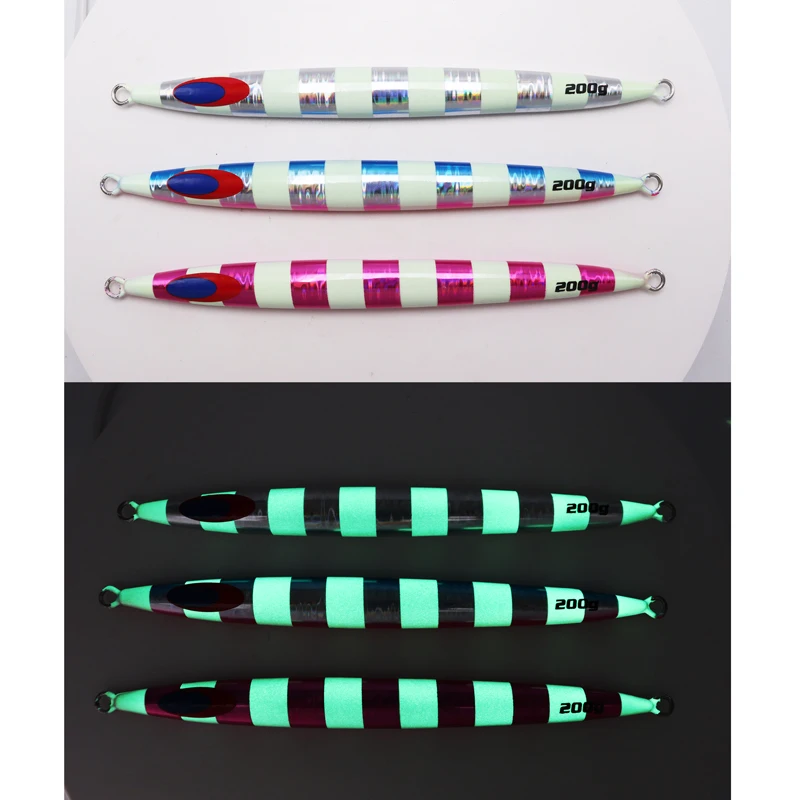 ZYZ-señuelo JiG para pesca en el mar, cebo tipo lápiz de 80-300G, cebo duro Artificial de rayas pesadas, aparejos de pesca en barco de aguas profundas - imagen 4