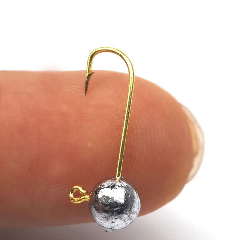 10 unids/lote Micro anzuelo de pesca con cabeza de anzuelo 1g-5g anzuelo de pesca en hielo Mini anzuelo de manivela señuelo suave aparejos de pesca