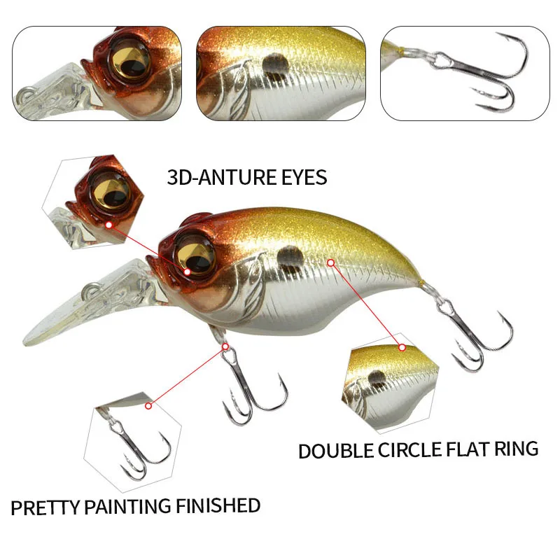 Mini señuelos flotantes de Pesca, cebo duro Artificial, 35mm, 6g, Wobbler, equipo de Swimbait - imagen 5