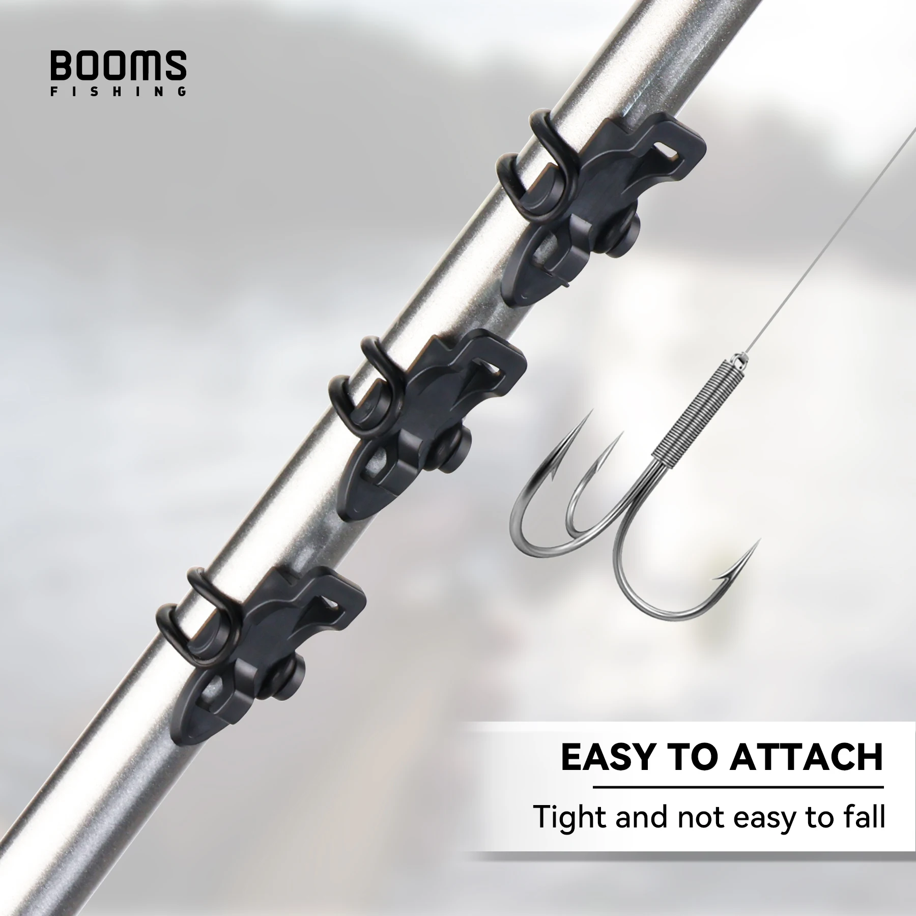 Booms Fishing HK1, 20 piezas, soporte para anzuelo, señuelos, anzuelos para cebo, mantenimiento seguro con 40 Uds. De anillos de goma, accesorios para Señuelos de Pesca - imagen 4