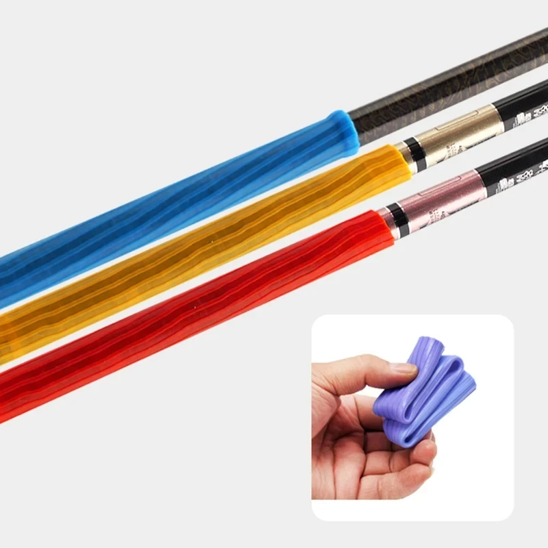 Caña de pescar para bádminton, cinta antideslizante impermeable para enrollar caña de pescar, cinturón absorbente para el sudor, agarre deportivo para bádminton, 2 uds. - imagen 3
