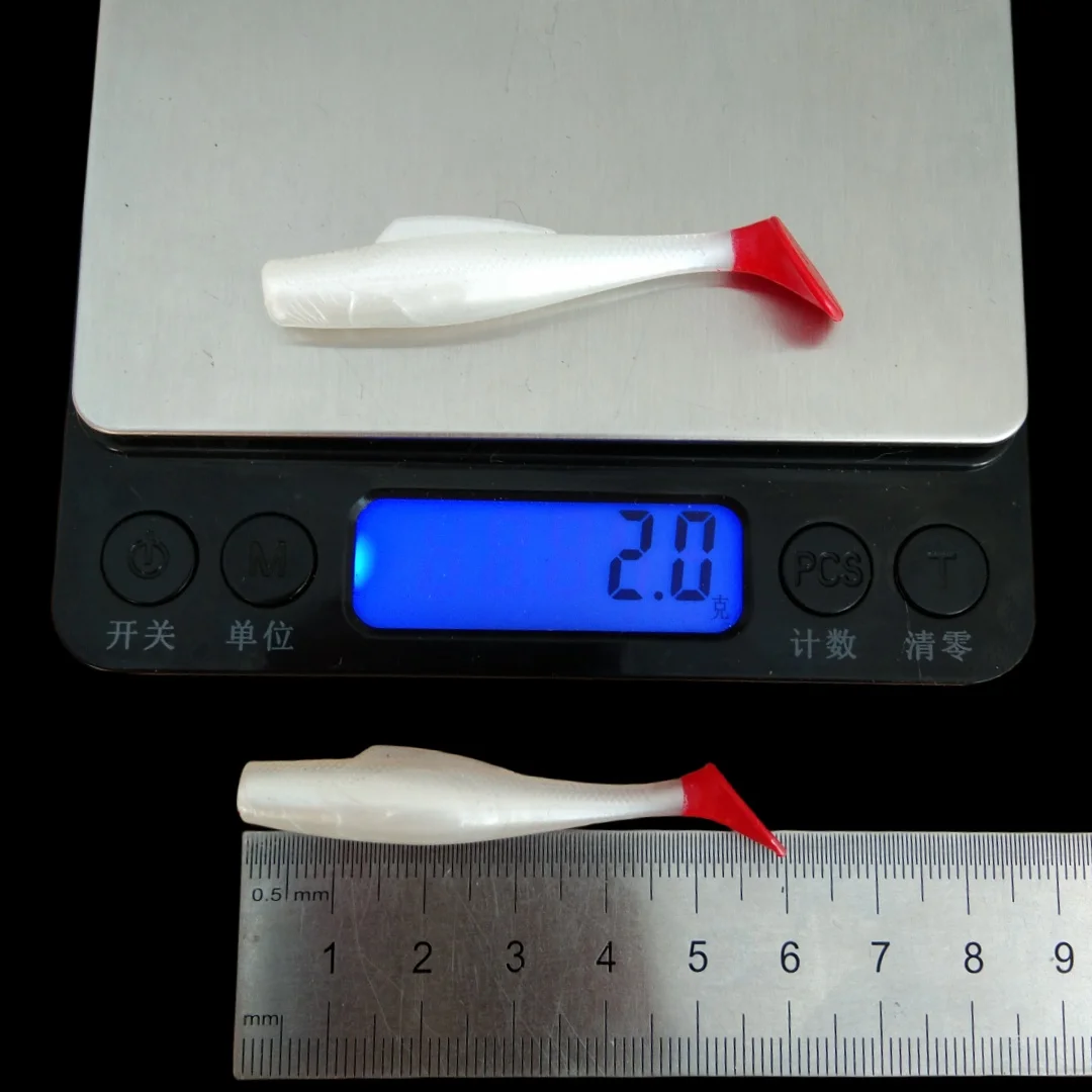 36 Uds 5,5 cm 2g señuelo suave de pesca plástico agua salada cola en T tiro de gota cebo suave de silicona gusano lubina trucha Pike Walleye Weedless