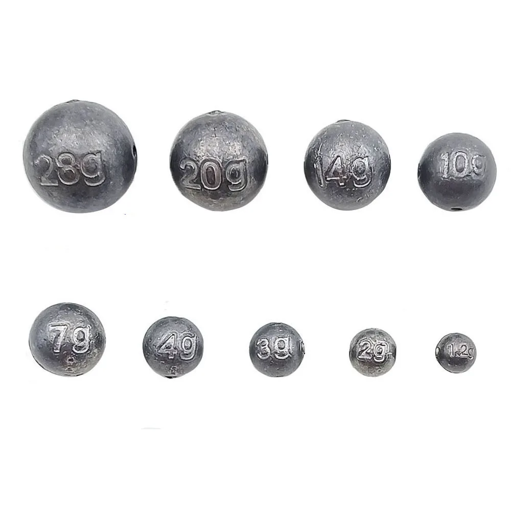 Pesas de pesca con bola, plomo redondo, Cannonball, plomo, peso de pesca, plomo Circular, accesorios de aparejos a granel - imagen 5