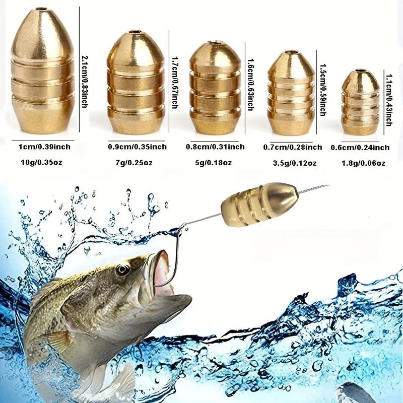 Venta al por mayor, 50 Uds., plomo de cobre dorado, pesca de carpa, cabezal de anzuelo trasero, pesas de pesca, moldes para anzuelo, Kit de accesorios - imagen 4