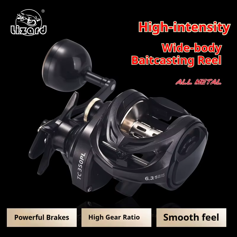 Carrete de pesca mar lagarto, Metal gran capacidad, tiro largo alcance, agua salada, señuelo fuera del - imagen 4