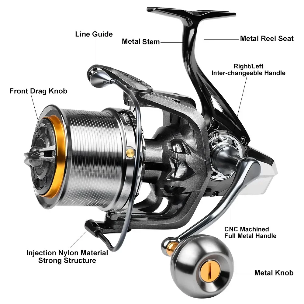 Carrete Spinning 8000S – 18 kg, 4,8:1, ideal para pesca en alta mar - imagen 3