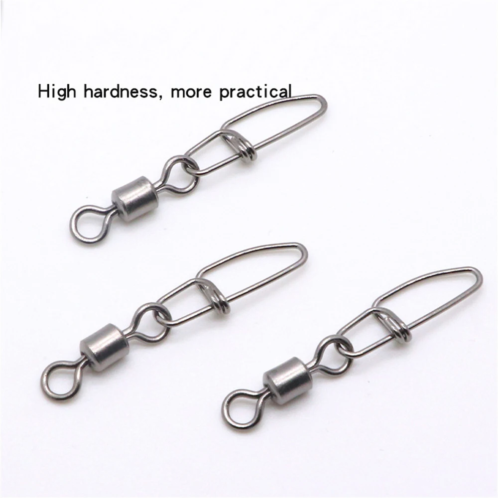 Conector a presión de Pesca de acero inoxidable, 1000 Uds., giratorio de cobre, Clip de doble hebilla, aparejos de Pesca, conector de anzuelos, Pesca - imagen 4