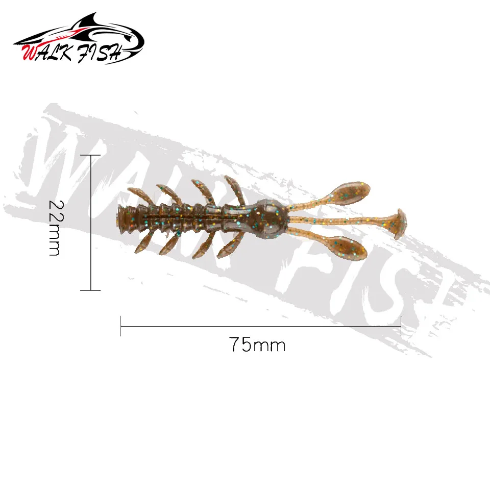 WALK FISH-SEÑUELOS flotantes de pesca, cebo suave de silicona suave, 10 piezas, 75mm, 3,1g - imagen 3