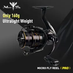 Carrete de pesca giratorio Kingdom Micro Fly Pro 160g ultraligero 8 + 1 rodamientos 8KG arrastre máximo 5,2: 1 relación de engranaje pesca mano izquierda derecha