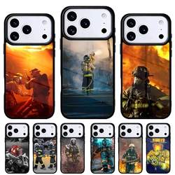 Funda iPhone temática Bomberos — carcasa trasera resistente