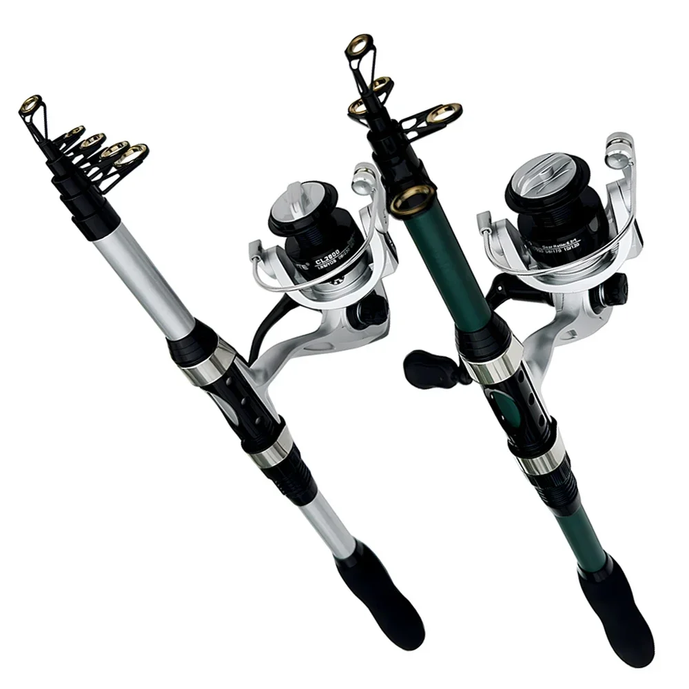 Kit de carrete de caña de pescar de mar, poste de carbono telescópico de 1,8 M, carrete giratorio serie 2000, arrastre máximo de 8KG con bolsa, Kits completos de viaje, cebo de 5-20g - imagen 3