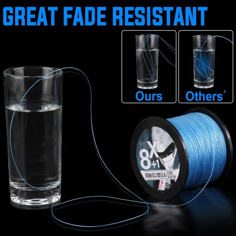 Sougayilang 8 + 1X línea trenzada de PE 159m línea de pesca de 3 colores arrastre máximo 84LB línea de pesca multifilamento PE 16 27 32 42 53 68 84LB - imagen 4