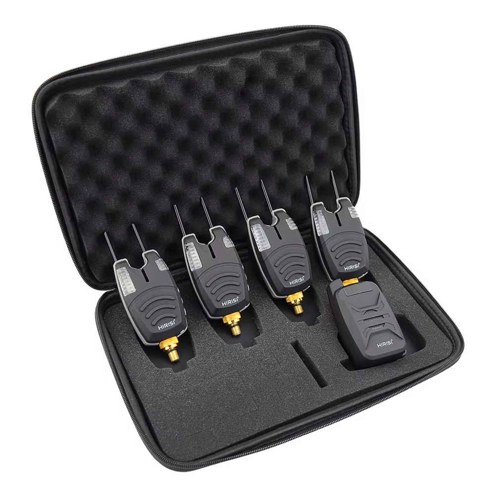 Hirisi Alarmas de Pesca Set 1+4 Inalámbrico LED Sonido