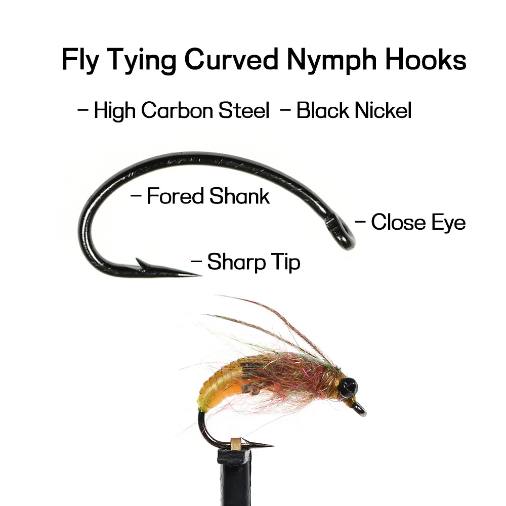 Bimoo-cadena con abalorios para pesca de trucha, señuelo de cebo de insectos artificiales, ninfa, Mosca de pesca Caddis, 8 unidades, #8, #10 - imagen 5