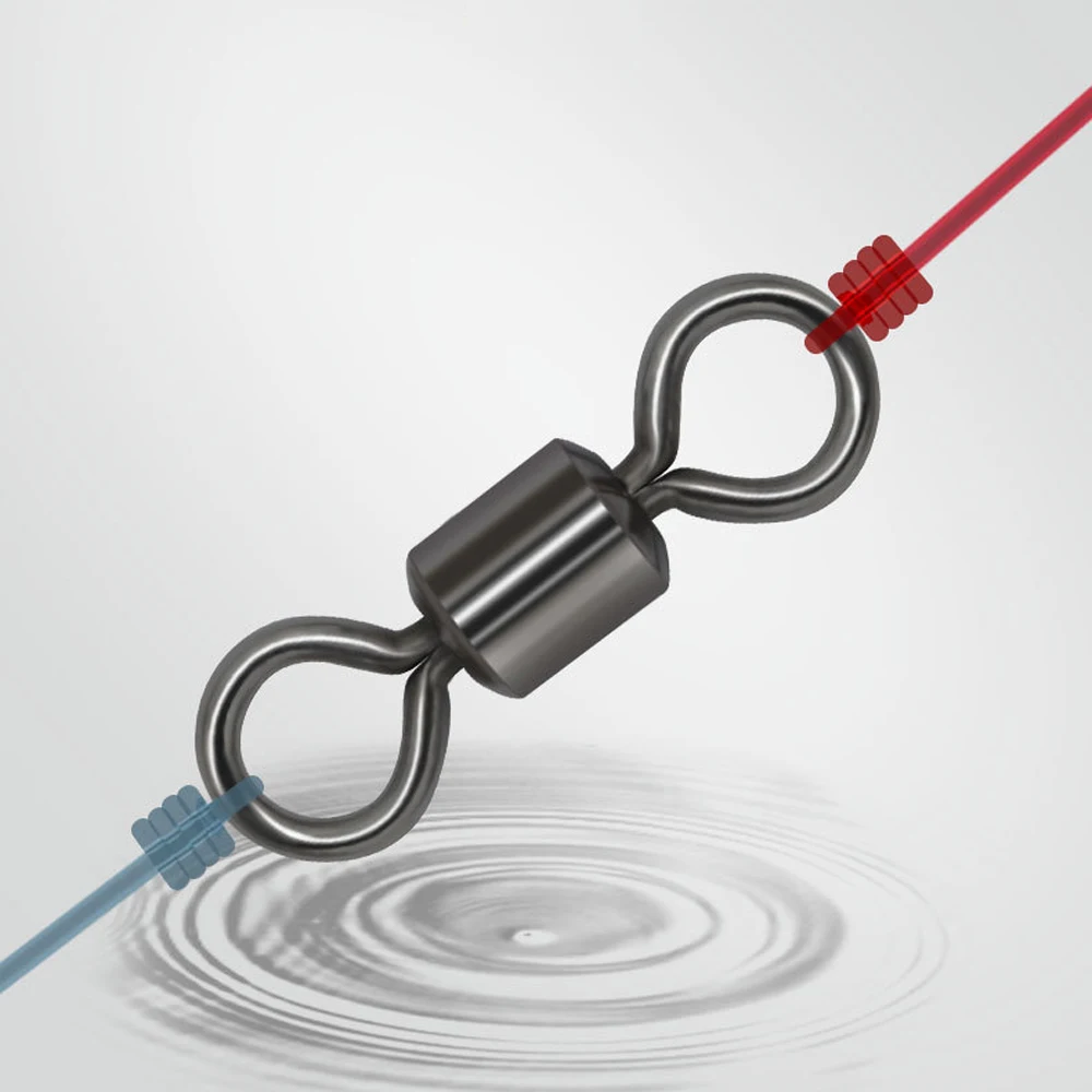 100 Uds. Conector sólido de latón giratorio de pesca, rodamiento de bolas a presión, anzuelo rodante para pesca, señuelo, aparejos de anillo sólido - imagen 4