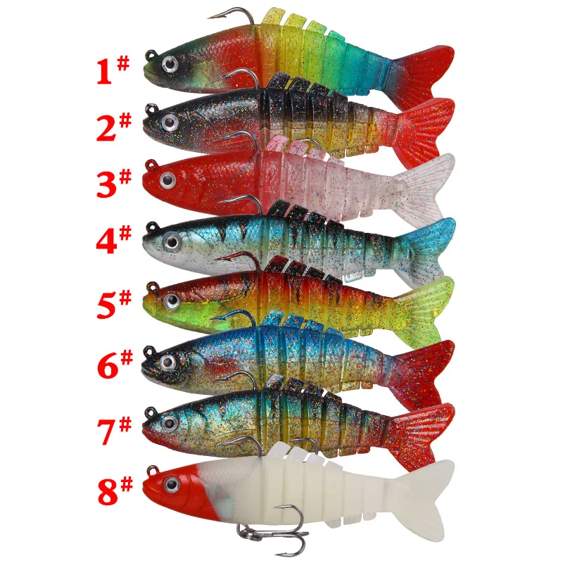 Señuelo suave multiarticulado con anzuelo de pesca, cebo falso de silicona de simulación, productos de equipo de pesca, 9cm, 17,5g, nuevo - imagen 3